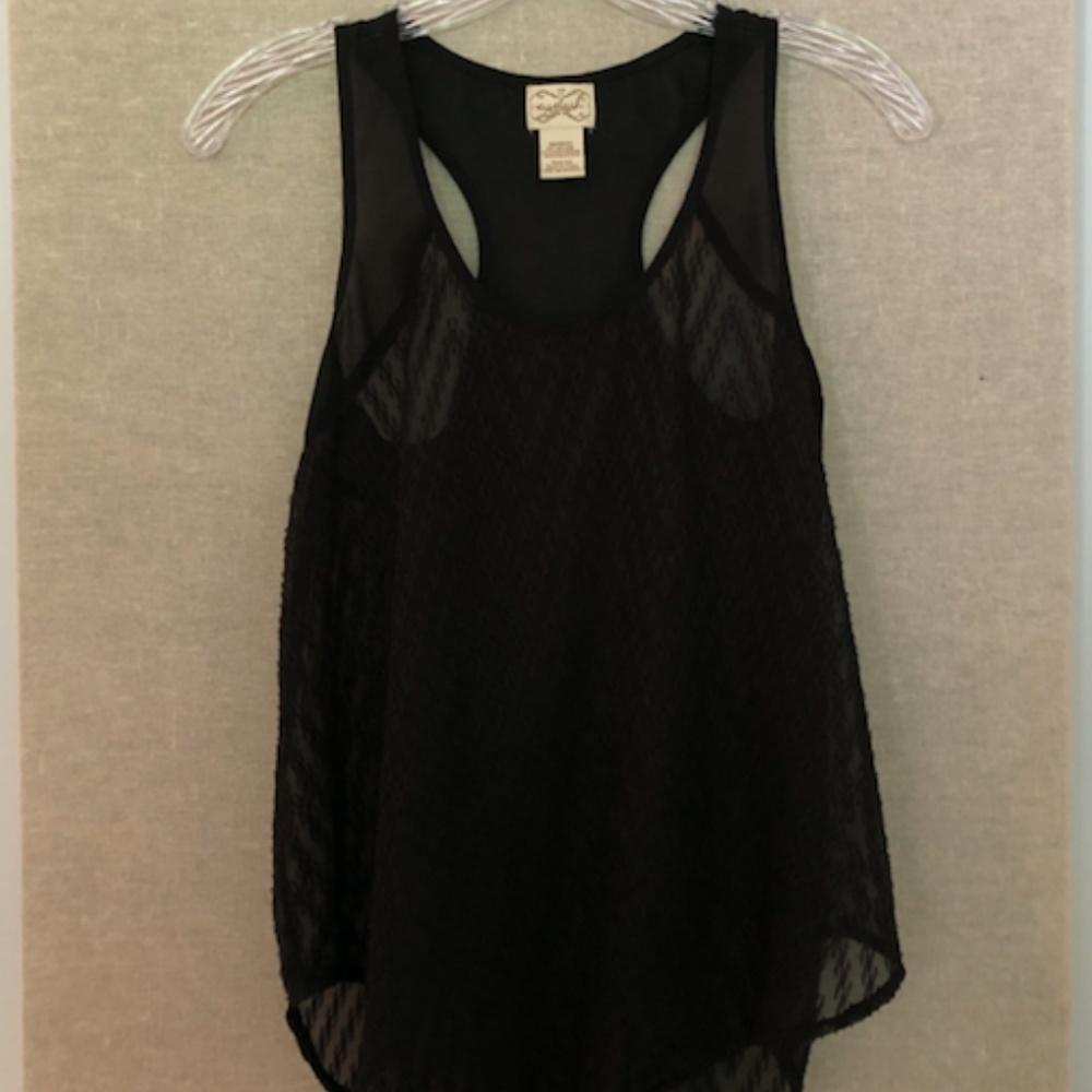 Eyelash Couture Chiffon Racerback Blouse